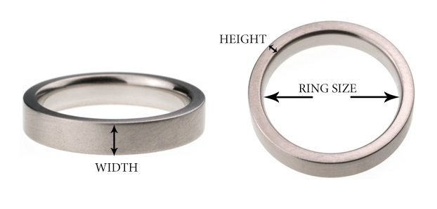 Width and Height of a Wedding Band Ring