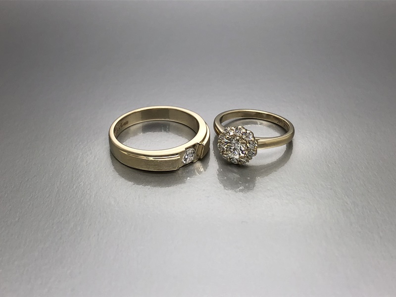 couple diamond rings