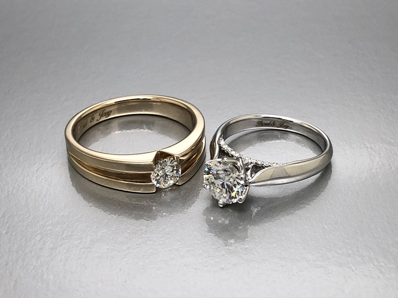 1 carat diamond couple rings