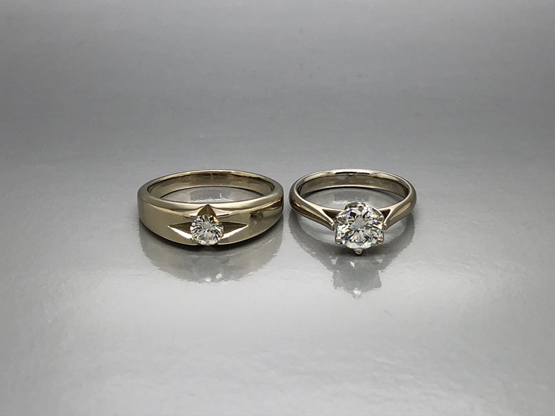 bronze couple wedding rings