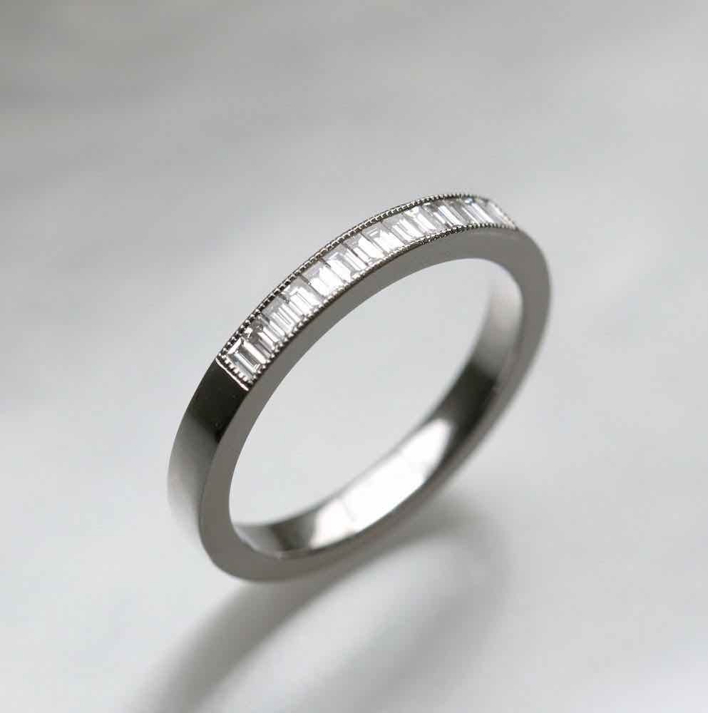 half eternity baguette diamond ring