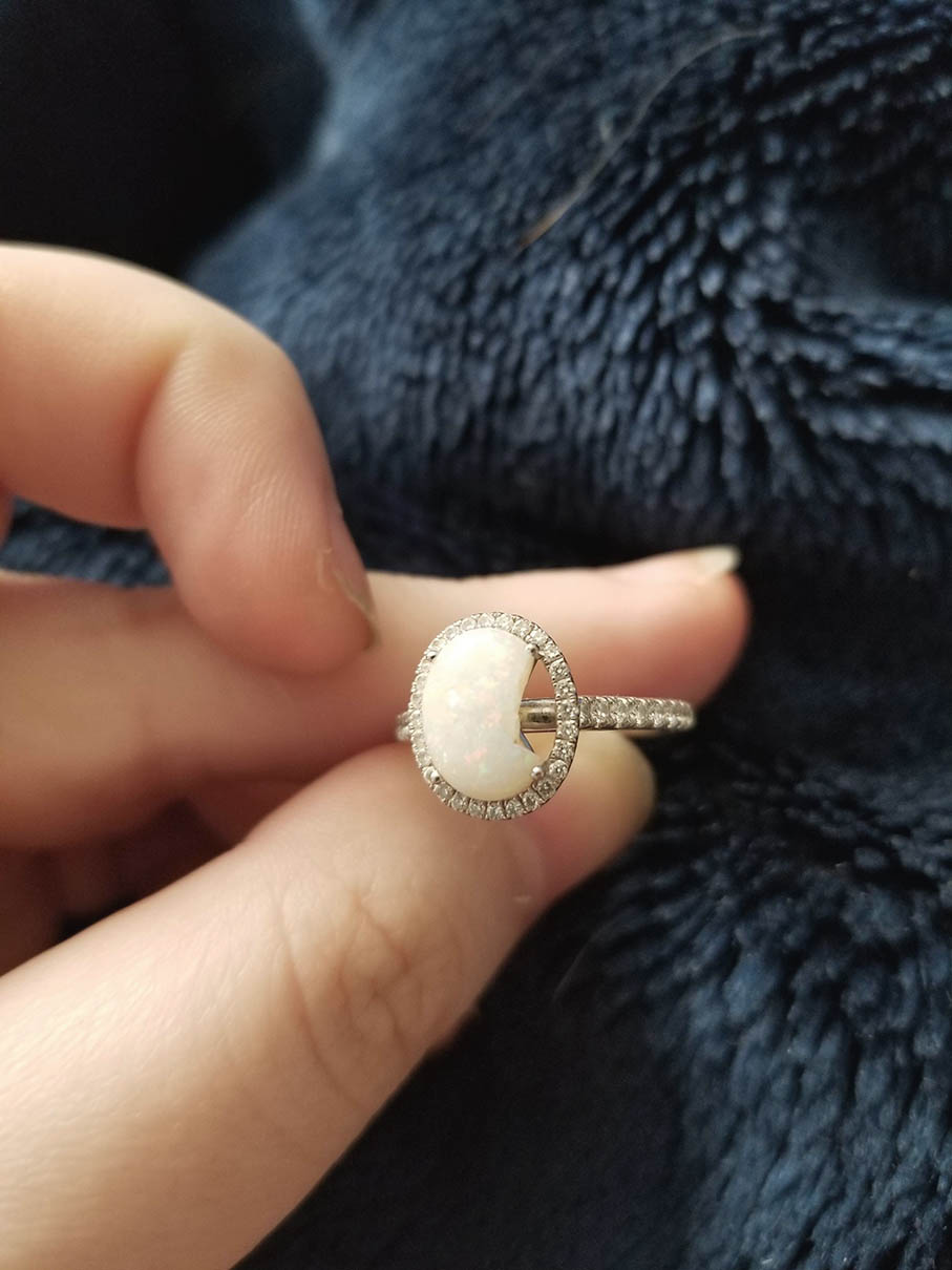 broken opal ring