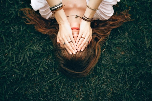 upside down photo of a woman