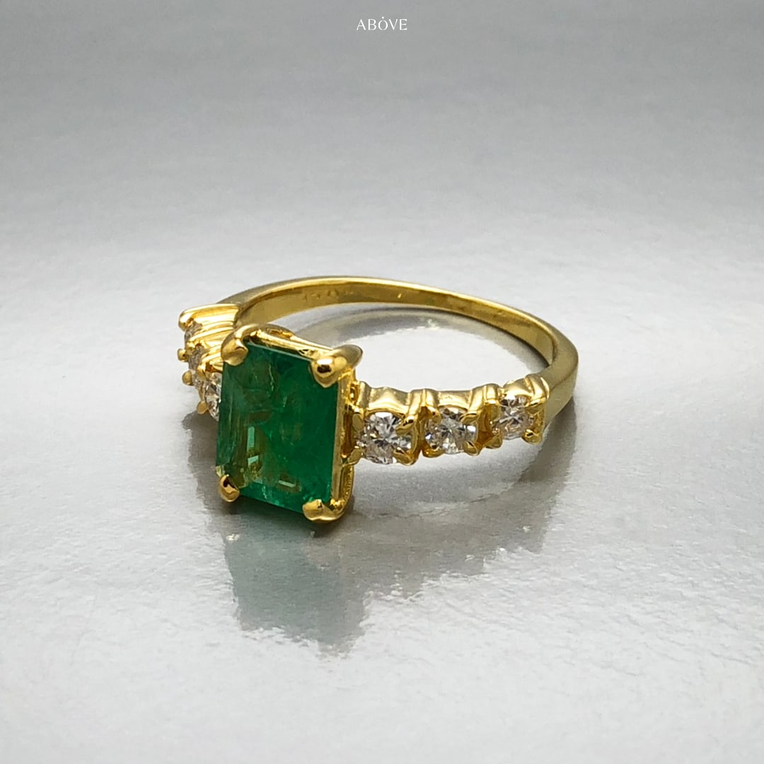 above diamond emerald ring