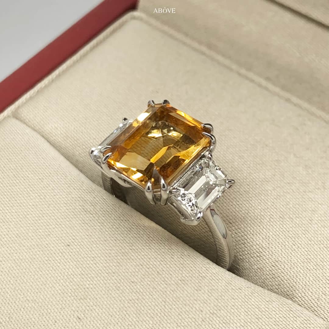 above diamond yellow sapphire ring