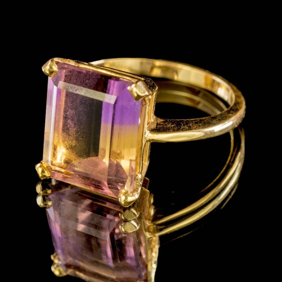 Solitaire Ametrine Ring