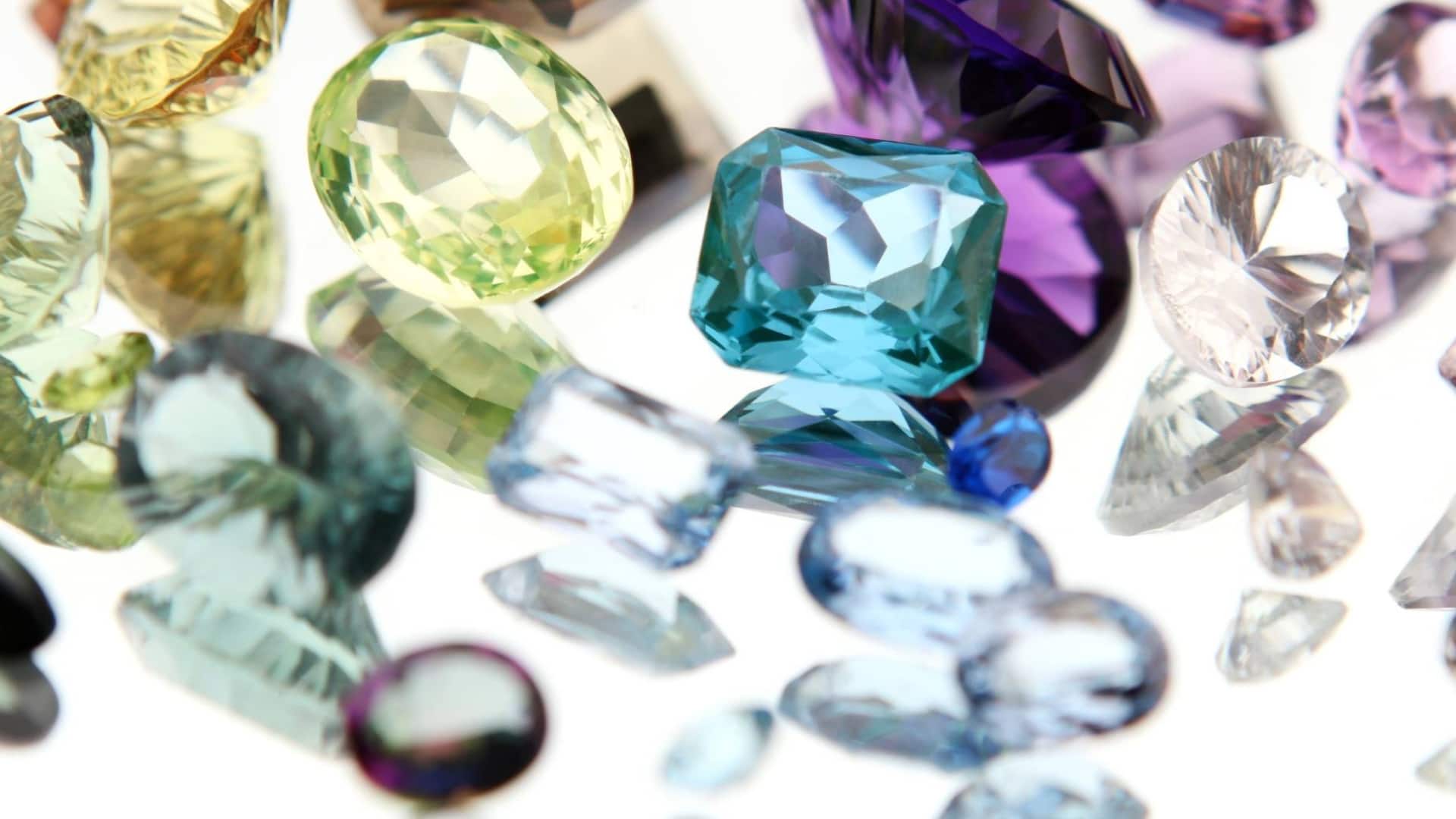 Gems in different shades of colors