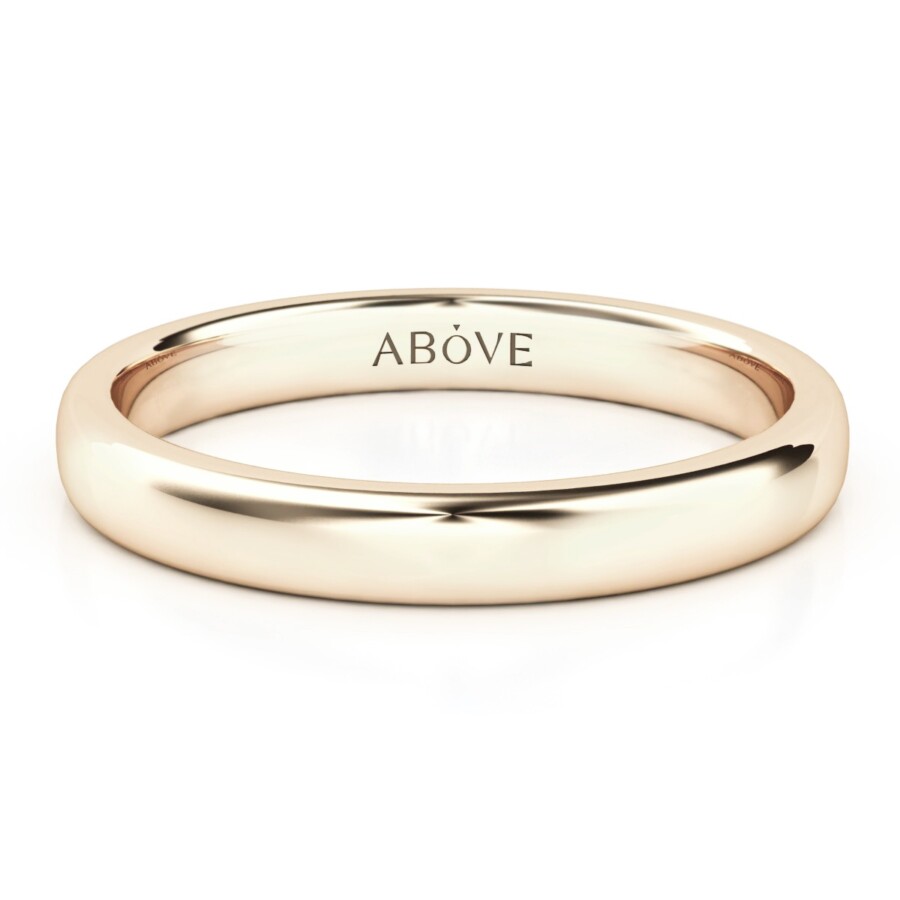 Round Gloss 3mm Thin Wedding Ring in Vanilla Gold