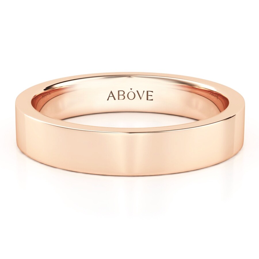 Flat Gloss 4mm Comfort Fit Wedding Ring in Rose Gold
