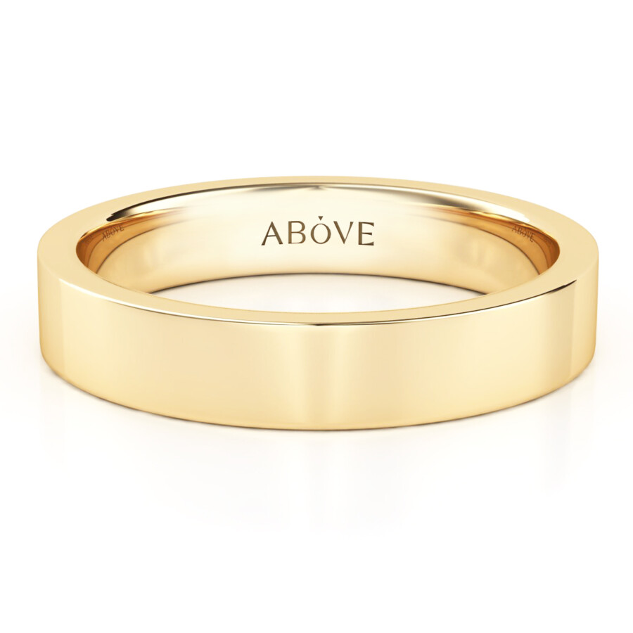 Flat Gloss 4mm Comfort Fit Wedding Ring in Yellow Gold