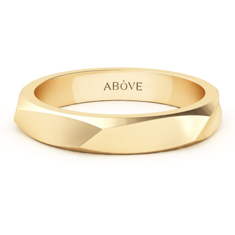 Hex 4mm Wedding Ring in Yellow Gold